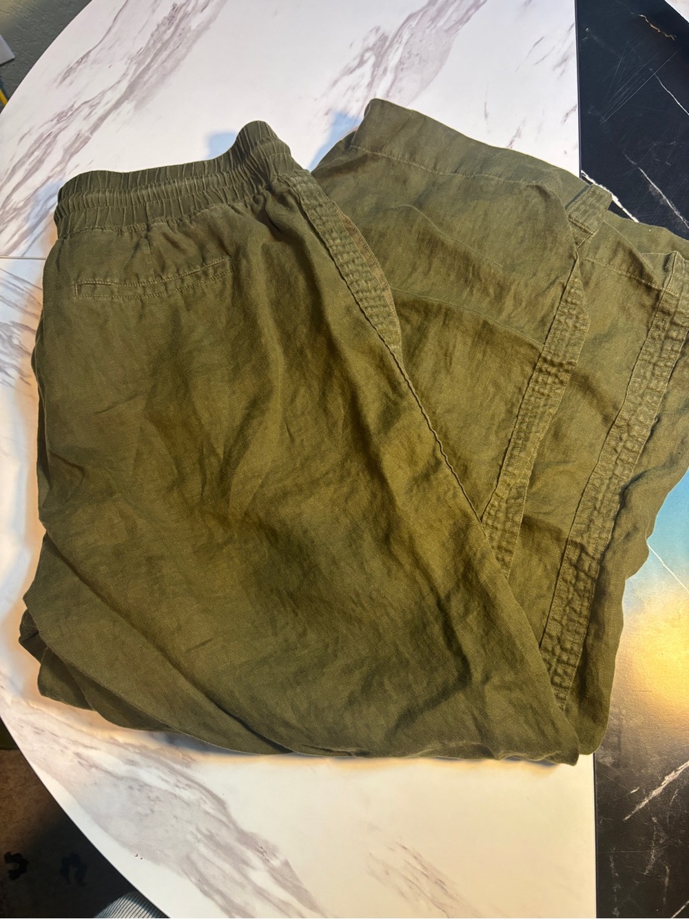 Quince 100% European Linen Wide Leg
Pants Martini Olive- XL - Picture 5 of 13